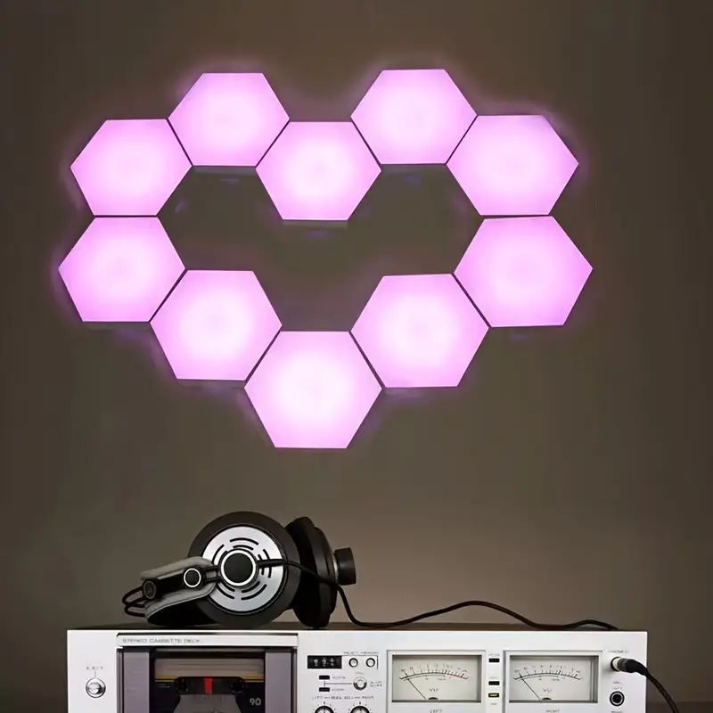 new 2022 hexagon lighting wholesale rgb light led hexagonal parts tube panel neon light splicers