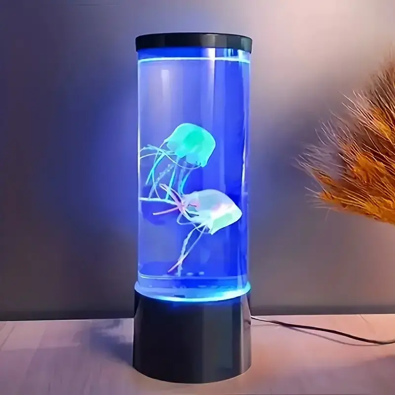 NEW product usb electric lava lamp 8-color changing glowing jelly fish synthesis of mini jellyfish