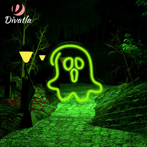 DIVATLA Halloween Pumpkin Skull Decoration Party Decor Strip Flex Acrylic Event LED Custom Neon Sign Light