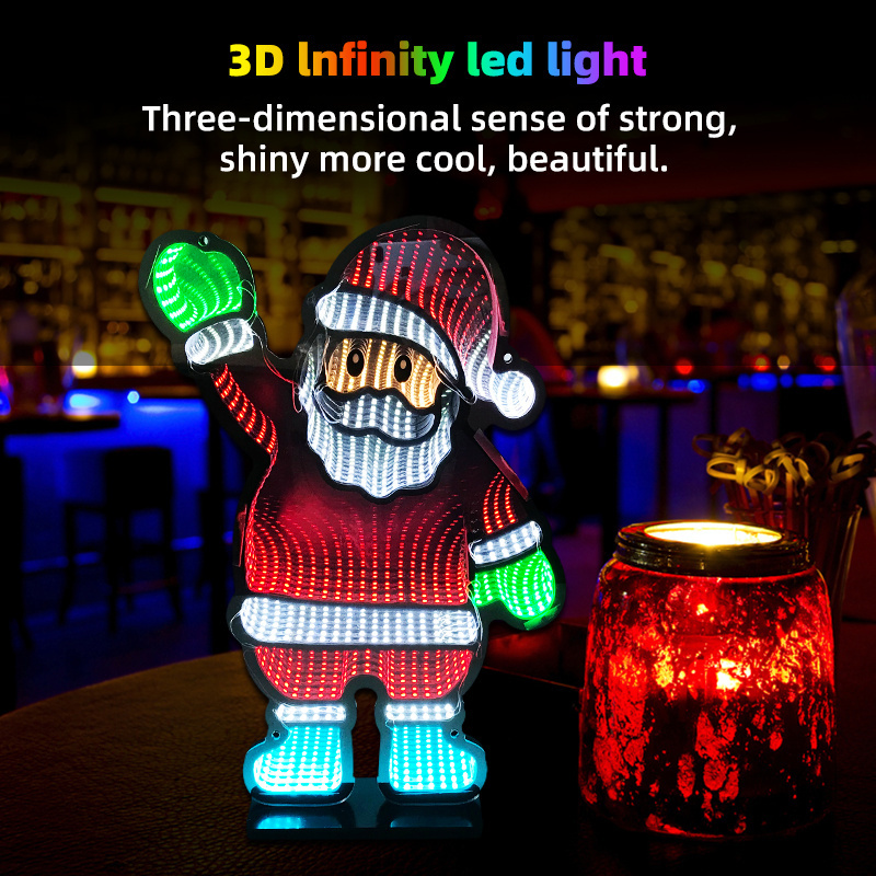 Hot sale commercial neon sign 3d infinity mirror christmas led neon lights for shop party creative neon signs custom