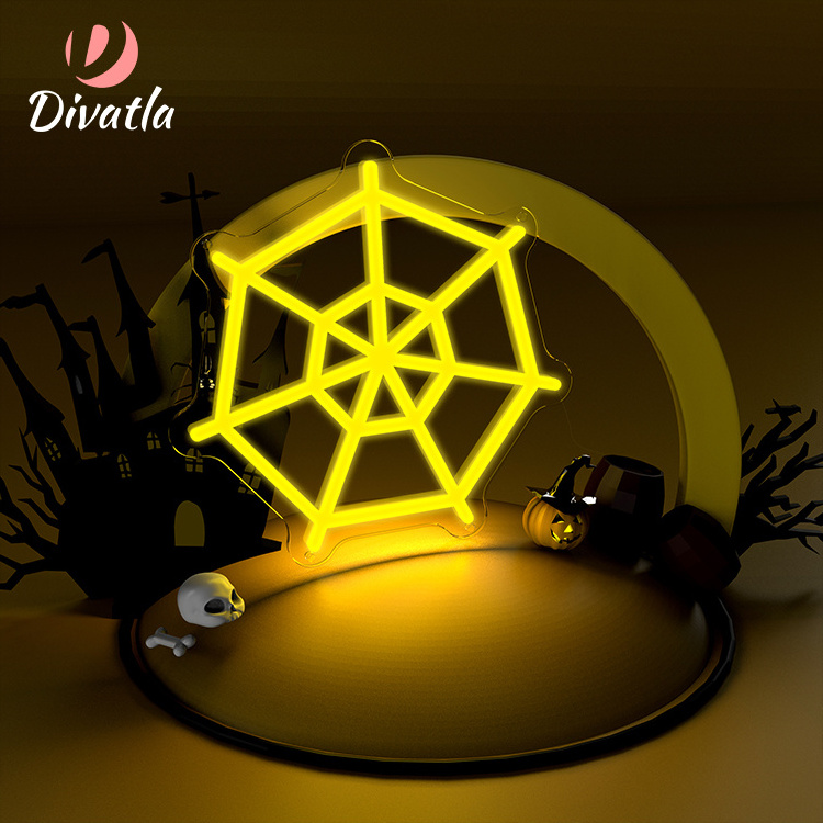 DIVATLA Halloween Pumpkin Skull Decoration Party Decor Strip Flex Acrylic Event LED Custom Neon Sign Light