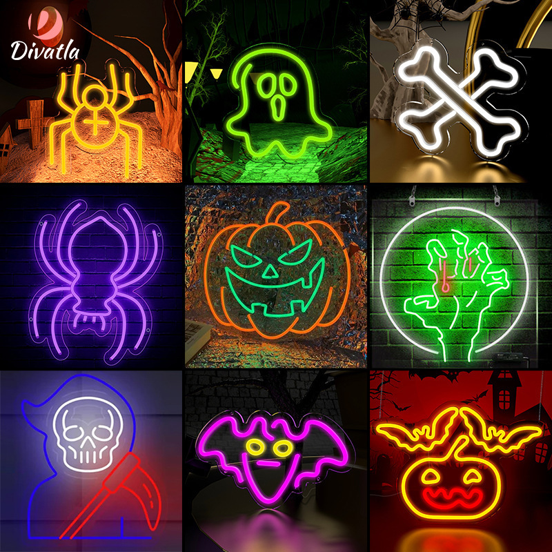 Wholesale neon lights sign custom logo for halloween party Decoration flexible lights led neon sign