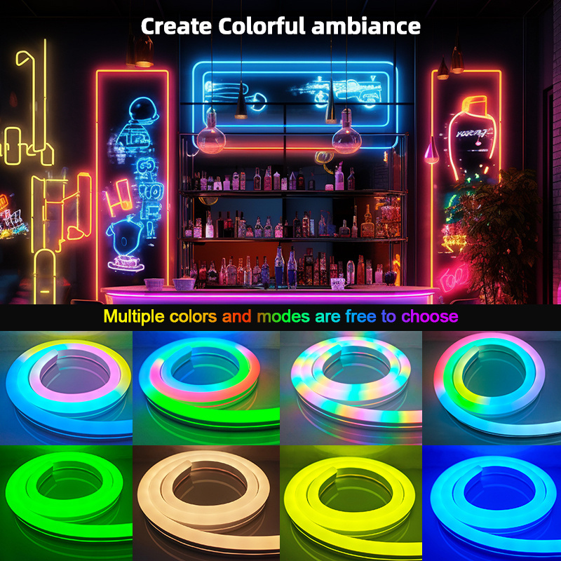 Divatla Factory Wholesale Programmable RGB 12V LED Neon Strip Colorful Light Advertising Display For Shop Decoration Neon Lights