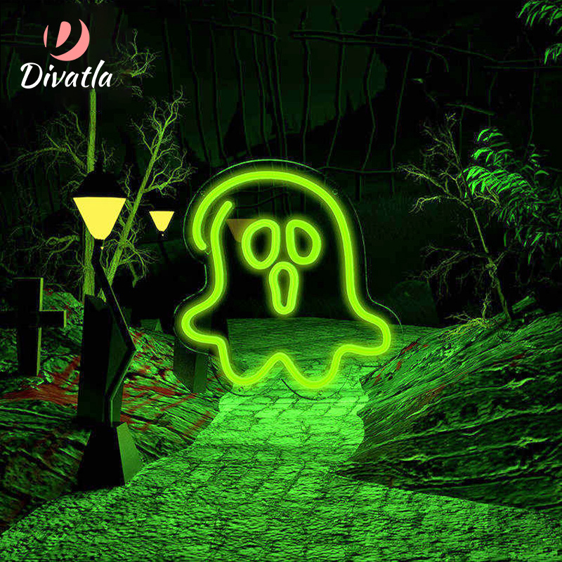 DIVATLA  Customized Multiple Colour Halloween Party Decoration Fashion Atmosphere Acrylic LED Light Neon Signs