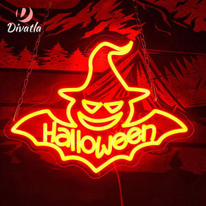 DIVATLA  Unique Styles Customized  Halloween Holiday Party Atmosphere Interior Decoration Acrylic LED Light Neon Sign