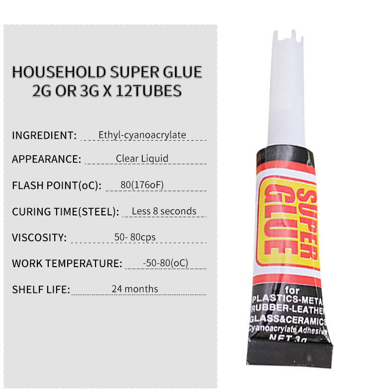 Super Glue  Gel Super Glue 502 3g Customized Pack