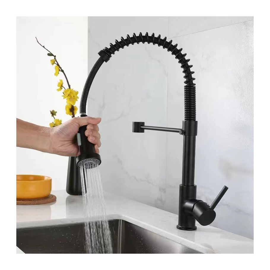 China Factory Pull Out Sink Faucet Stainless Steel Water Taps Watermark Black Kitchen Faucet Mixer faucet