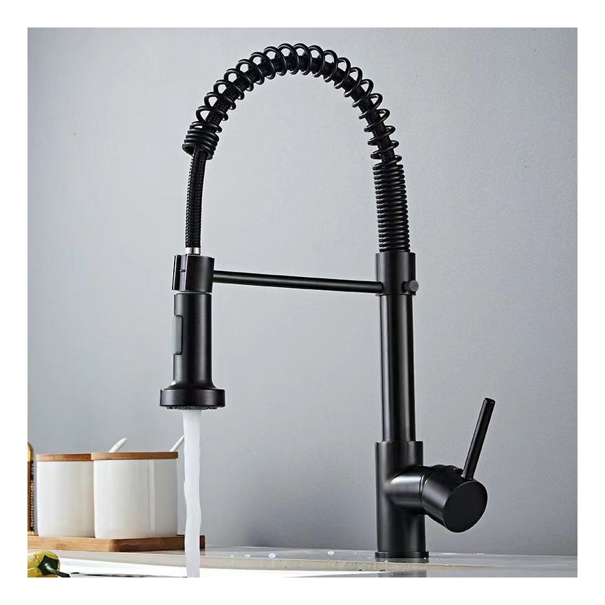 China Factory Pull Out Sink Faucet Stainless Steel Water Taps Watermark Black Kitchen Faucet Mixer faucet