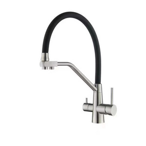 High end Double handle stainless steel sink mixer tap chrome black rose gold kitchen faucet for kitchen sink