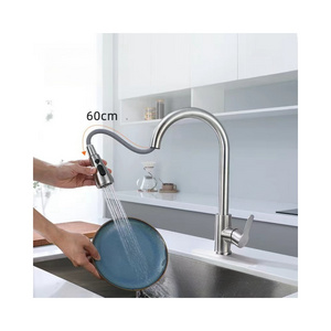 kitchen stainless steel faucet 304 water tap modern taps brass pull out sprayer kitchen mixer sink faucets