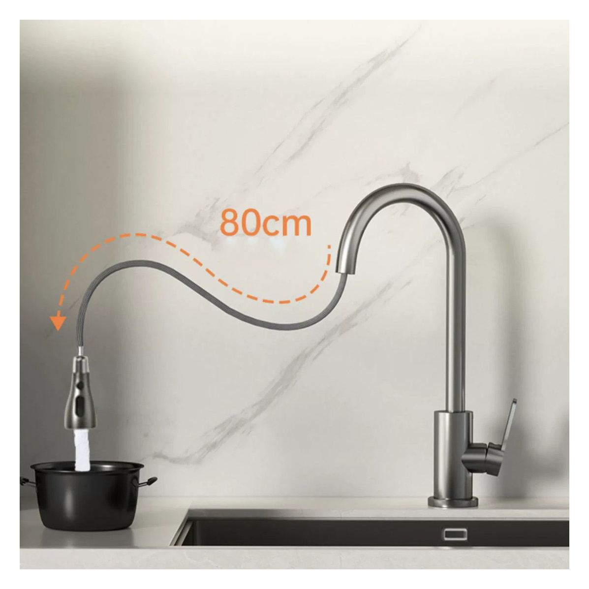 kitchen stainless steel faucet 304 water tap modern taps brass pull out sprayer kitchen mixer sink faucets