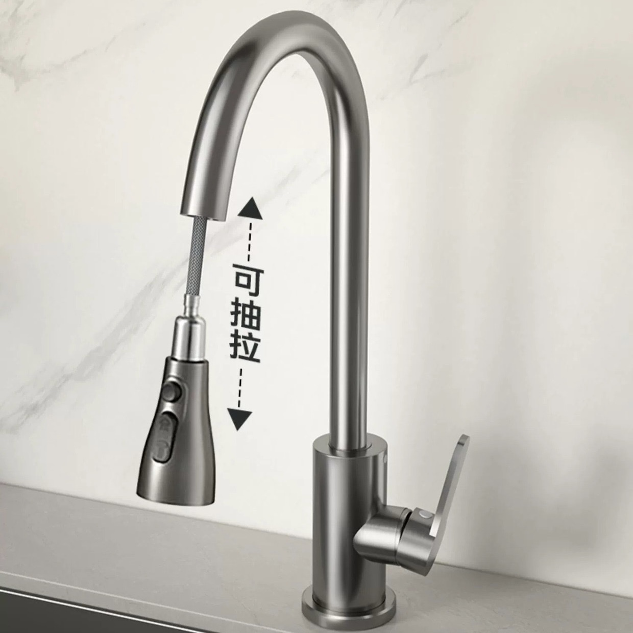 kitchen stainless steel faucet 304 water tap modern taps brass pull out sprayer kitchen mixer sink faucets