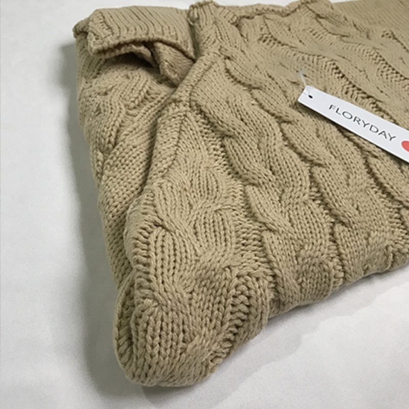 Jumper Knit Factory Readymade Hooded Thick Winter Clothing High-Necked Knitted Pullover Solid Batwing Sleeve Distressed Sweater