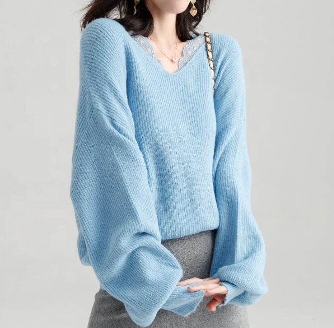 Ladies Chenille Angora Mohair Sweater