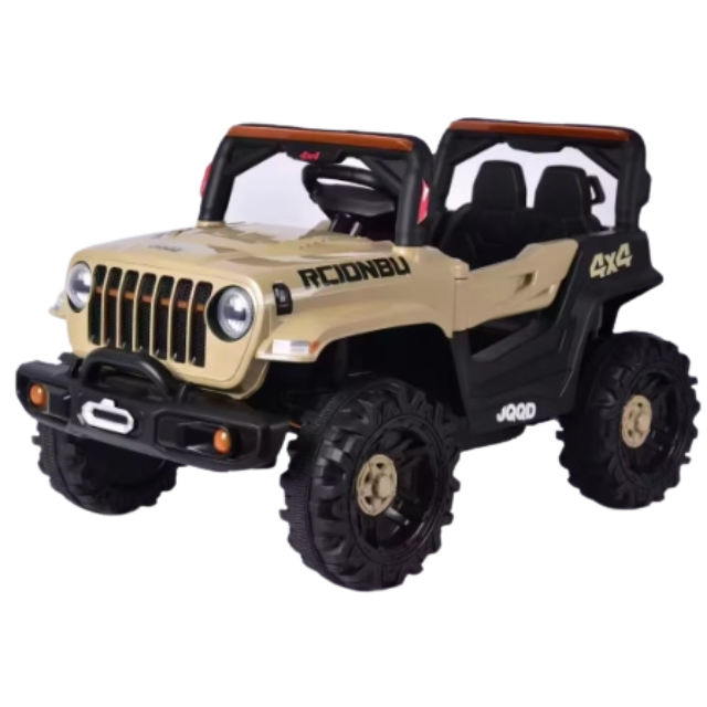 Lorda Jeep toy vehicle with colorful flashing lights for children riding in an EV off-road vehicle