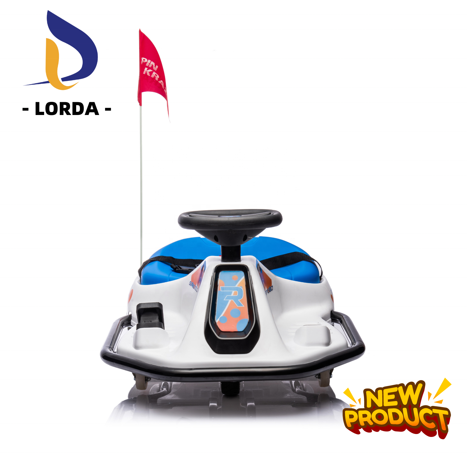 Lorda 2023 new arrivals electric drift cart ride-on cars blue 24V 12V crazy cart drift kids toys kids electric go karts for kids