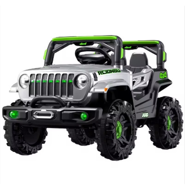 Lorda Jeep toy vehicle with colorful flashing lights for children riding in an EV off-road vehicle