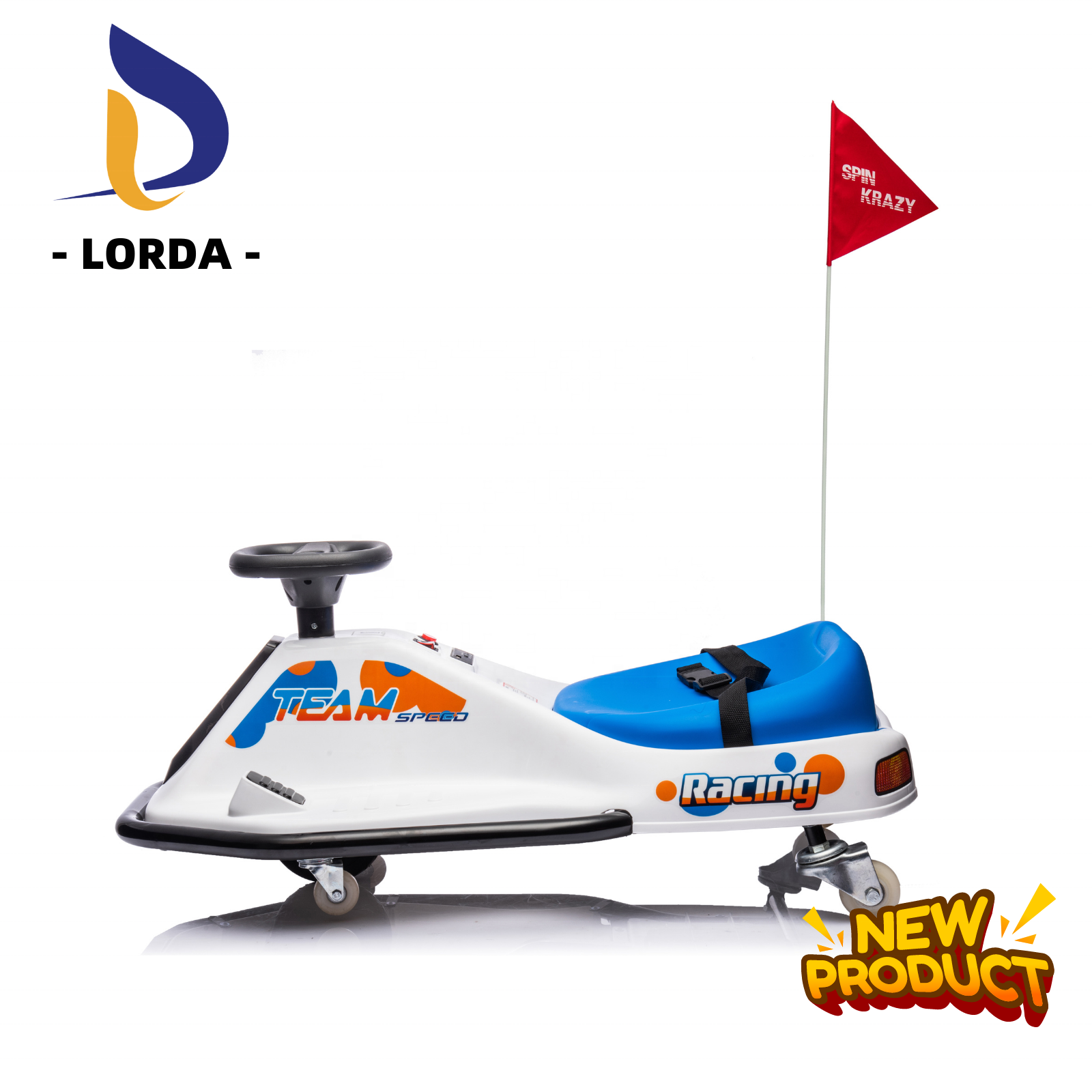 Lorda 2023 new arrivals electric drift cart ride-on cars blue 24V 12V crazy cart drift kids toys kids electric go karts for kids