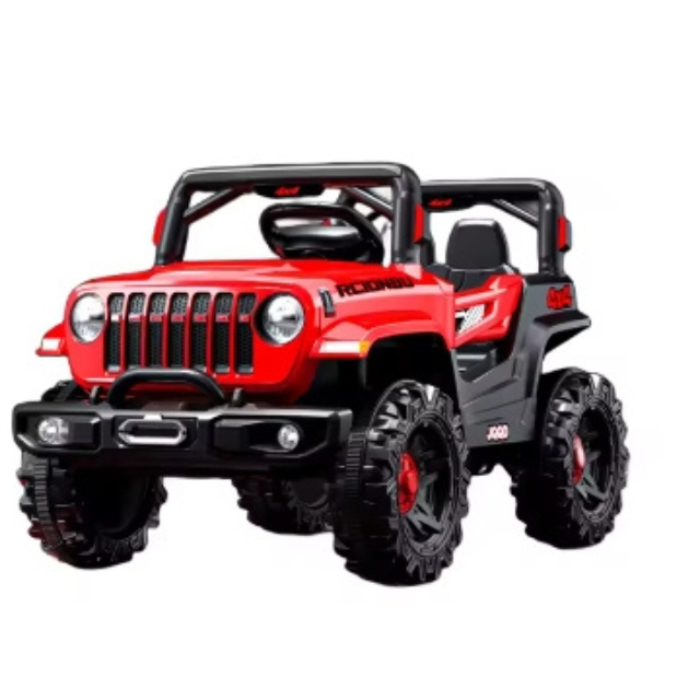 Lorda Jeep toy vehicle with colorful flashing lights for children riding in an EV off-road vehicle