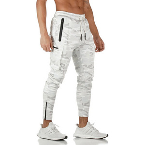 Aoyema Custom Muscle Mens Camouflage Workout Joggers Streetwear Cotton Cargo Work Running Training Trousers Pants for Man