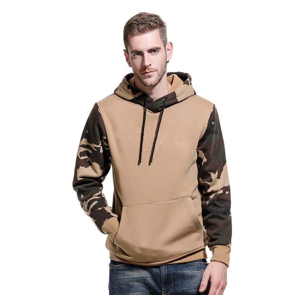 Private Label Logo Camouflage Color Hoodie Men Autumn and Winter Hoodie Loose Large Size Wholesale Top