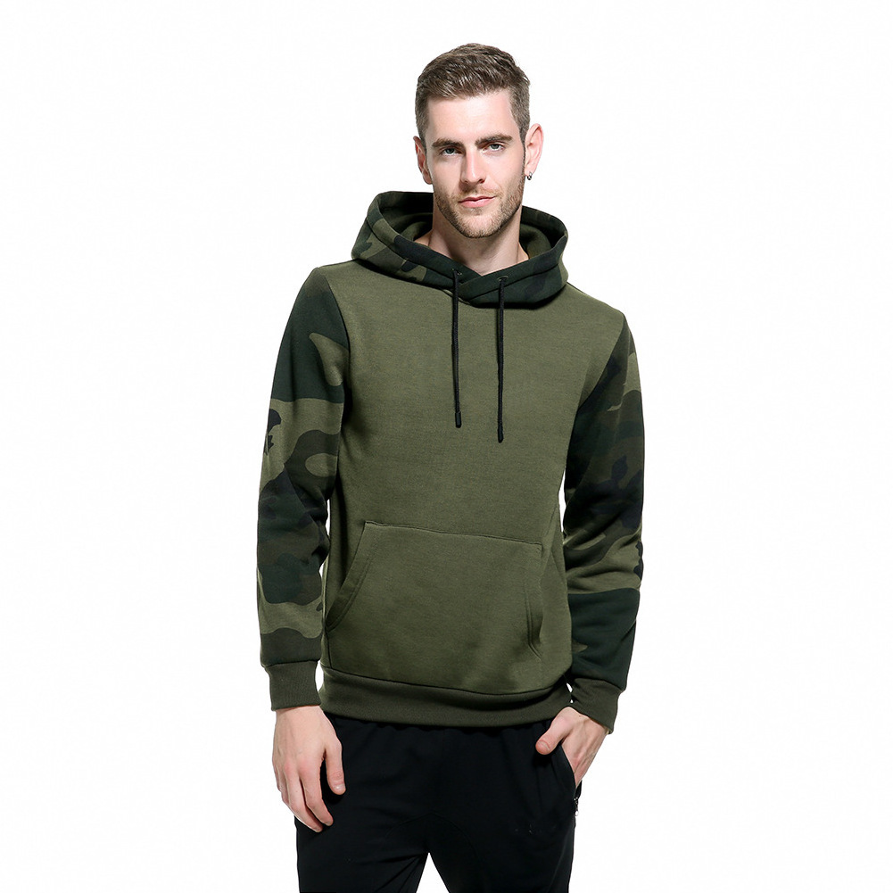 Private Label Logo Camouflage Color Hoodie Men Autumn and Winter Hoodie Loose Large Size Wholesale Top