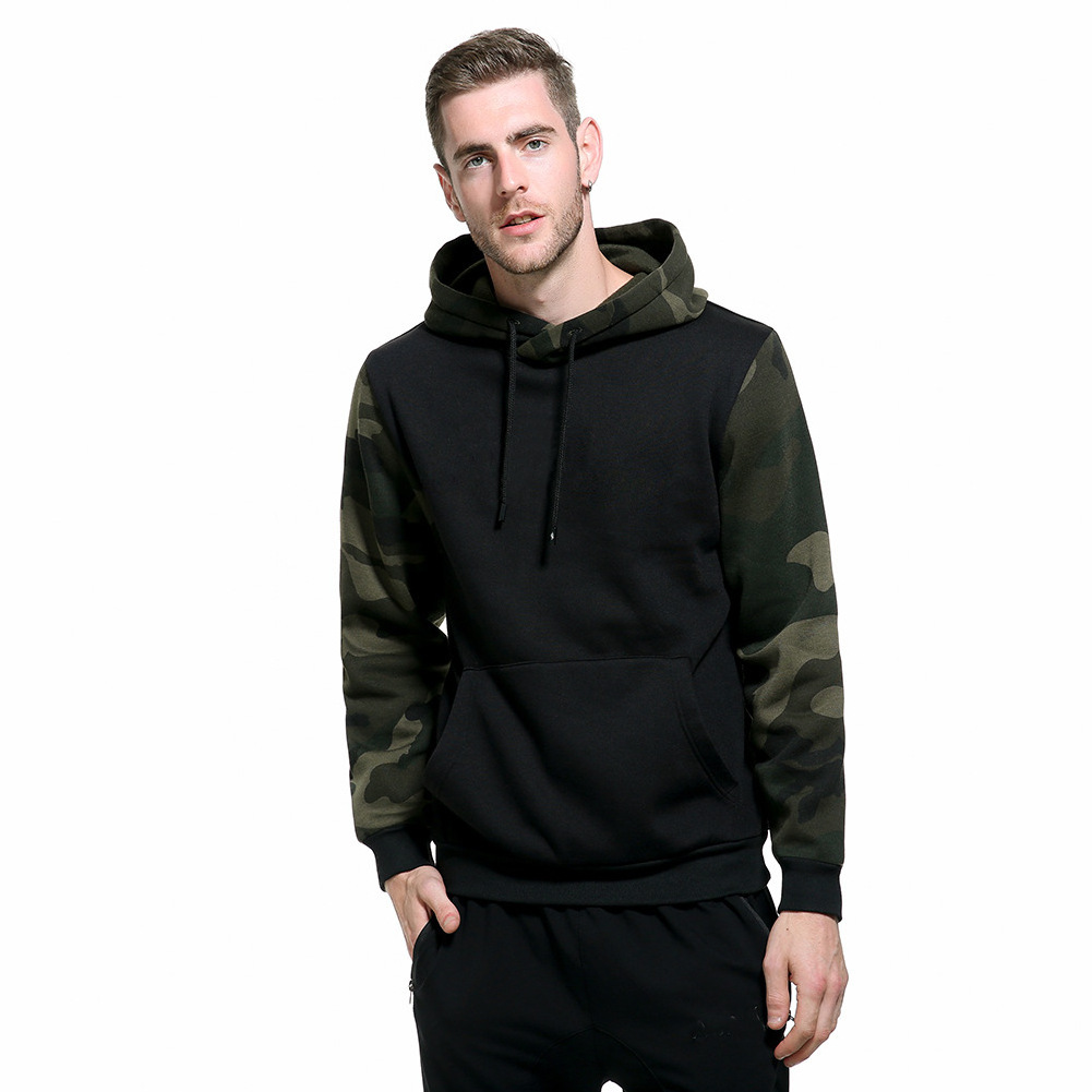 Private Label Logo Camouflage Color Hoodie Men Autumn and Winter Hoodie Loose Large Size Wholesale Top