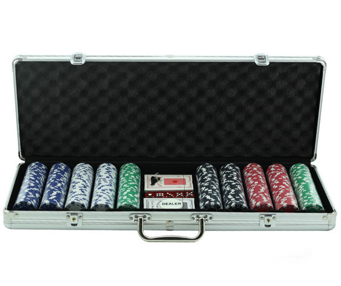 Mesa de poker 500pcs 11.5g Dice Poker Chip Set / 14g Clay Poker Chip