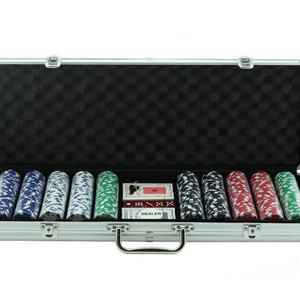 Wholesale 500pcs 11.5g Poker Chips Plaque Set Suitcase Casino Profesional Poker Chips blank In Alu.case