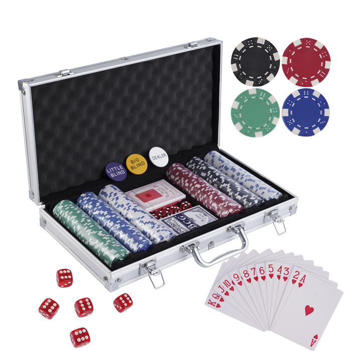 Wholesale Promotion 11.5g poker chips 300 poker chips set with poker aluminum case