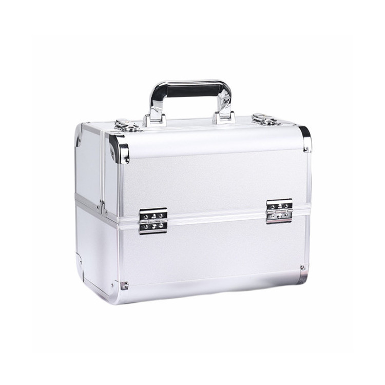 2013 New Pink beauty Aluminium Makeup Case With Lighted Double Fashion Superior Quality Cosmetic Vanity Train Box