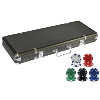 Durable aluminum case 500 chip poker set casino games