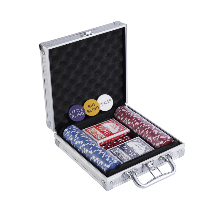 100pcs poker chip set mini poker set with poker case for promotion