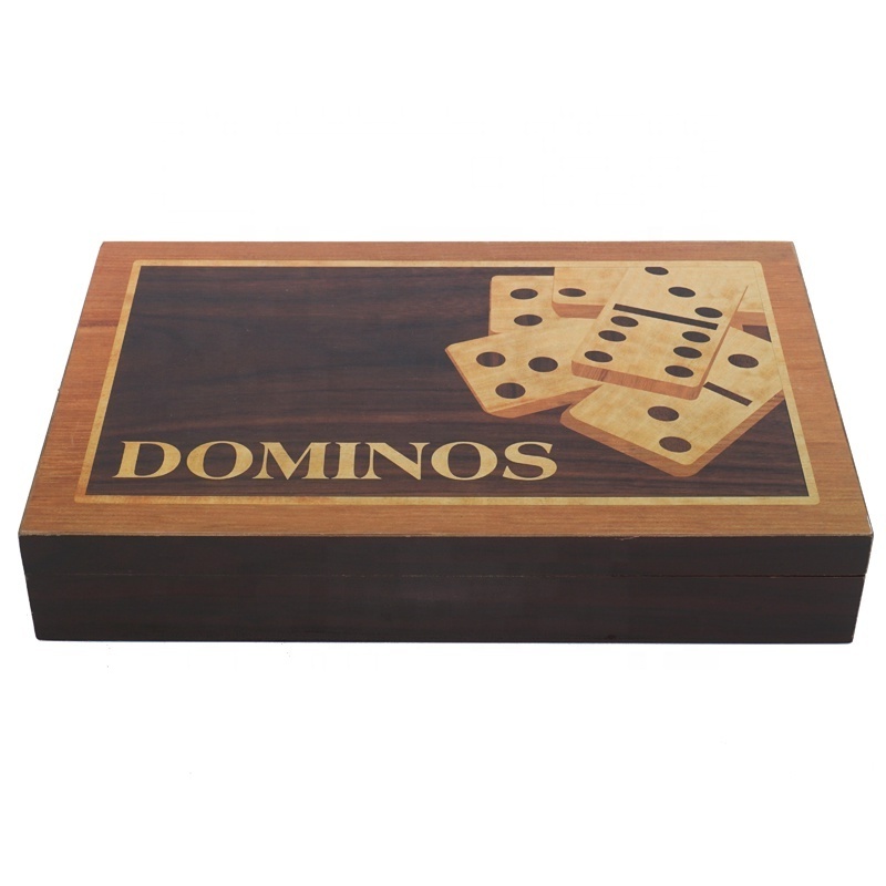 Custom luxury double twelve wooden domino set in wood box