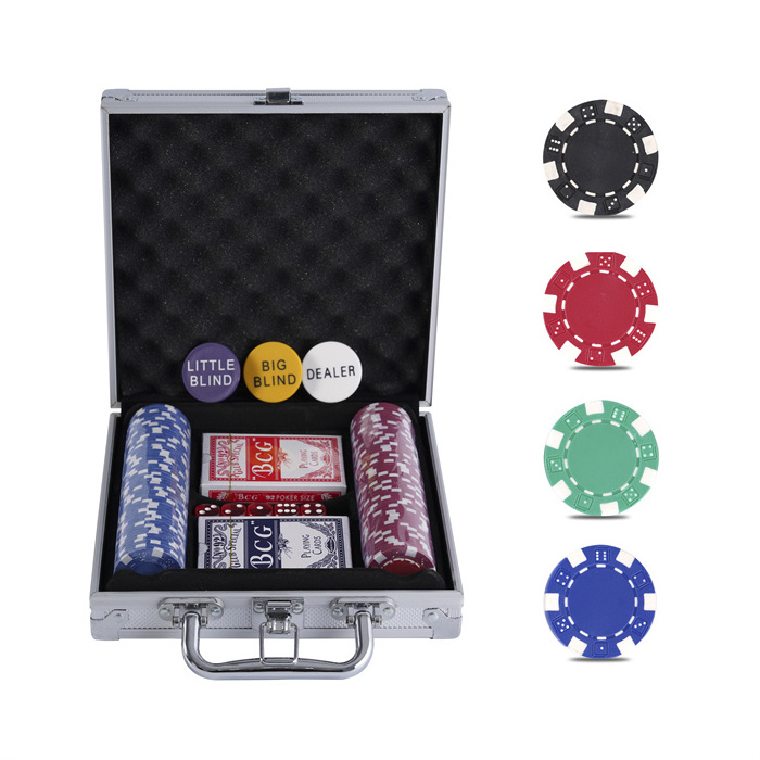 100pcs poker chip set mini poker set with poker case for promotion