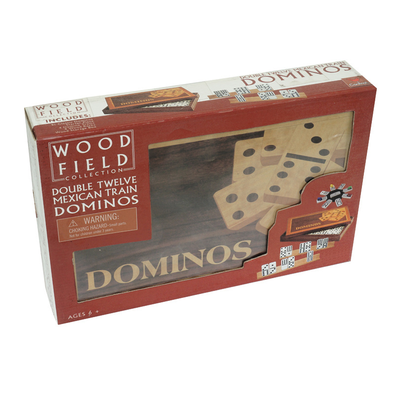 Custom luxury double twelve wooden domino set in wood box