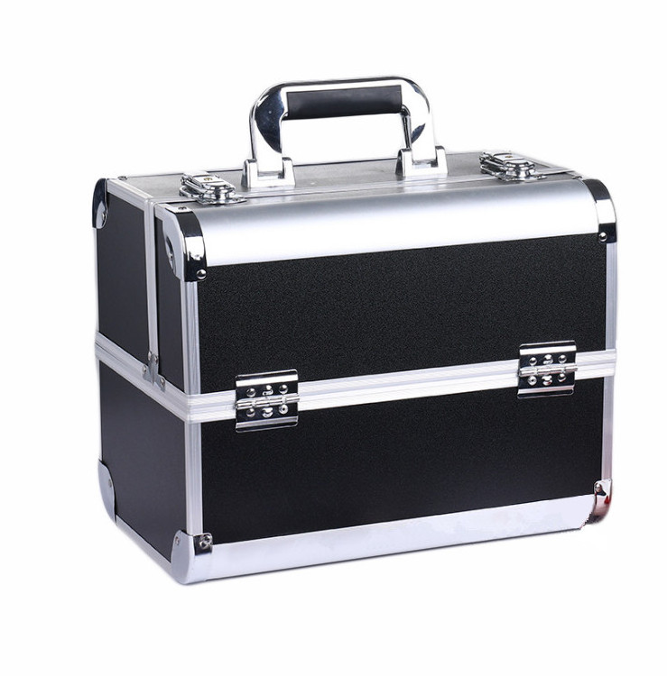 2013 New Pink beauty Aluminium Makeup Case With Lighted Double Fashion Superior Quality Cosmetic Vanity Train Box