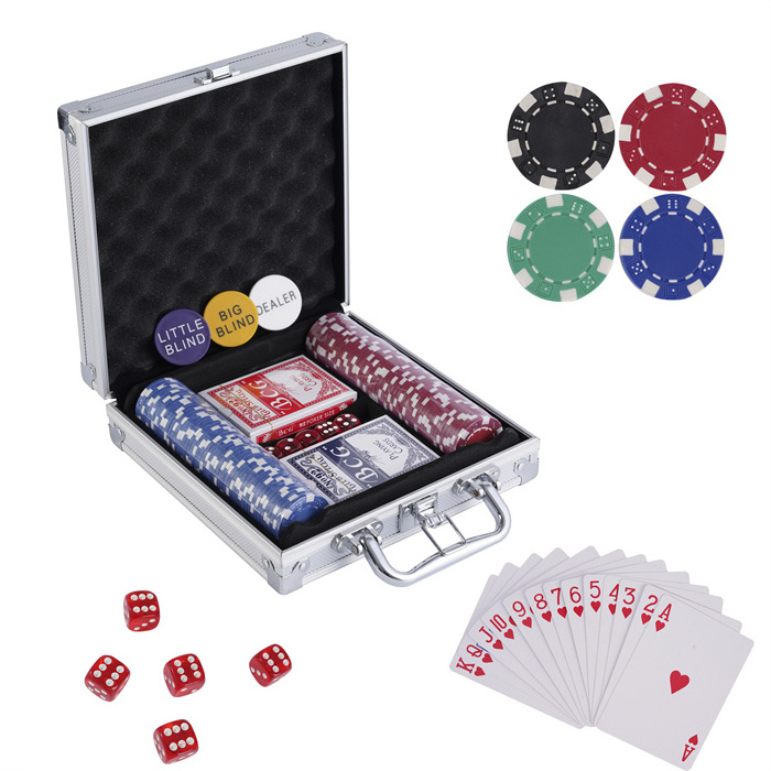 100pcs poker chip set mini poker set with poker case for promotion