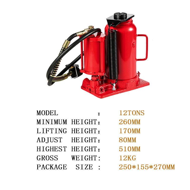 factory direct sale 12 ton air over hydraulic bottle jack