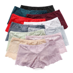 Factory Ladies Pure Cotton Comfy Panties Lace Sexy Lingeries See Through Young Girls Briefs Mid Waist Knickers