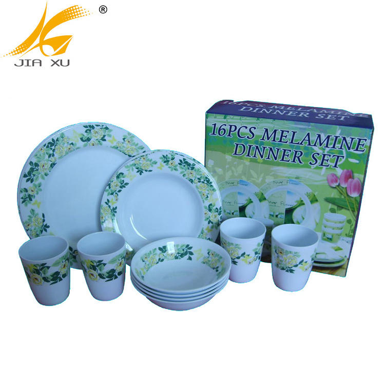 melamine 16pcs dinner set custom design printing dinnerware