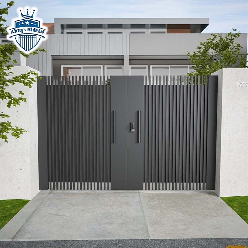 Best Price Rodent Proof Automatic Gates Simple Ironic Gated Automatic 2-leaf Entrance Swing Aluminum Driveway Gate