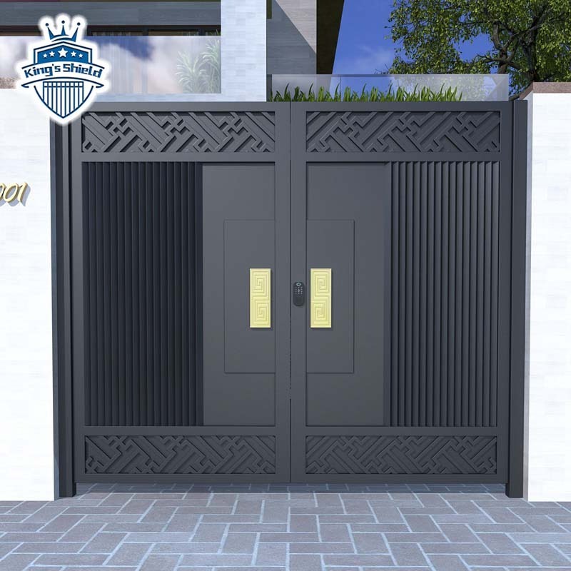 Automatic main designs driveway Aluminum Double Swing Driveway  gate for houses Gates