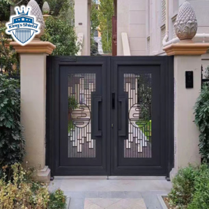 China High Quality Supplier Automatic House Front Swing Wrought Aluminum Metal Gate With Smart Lock System