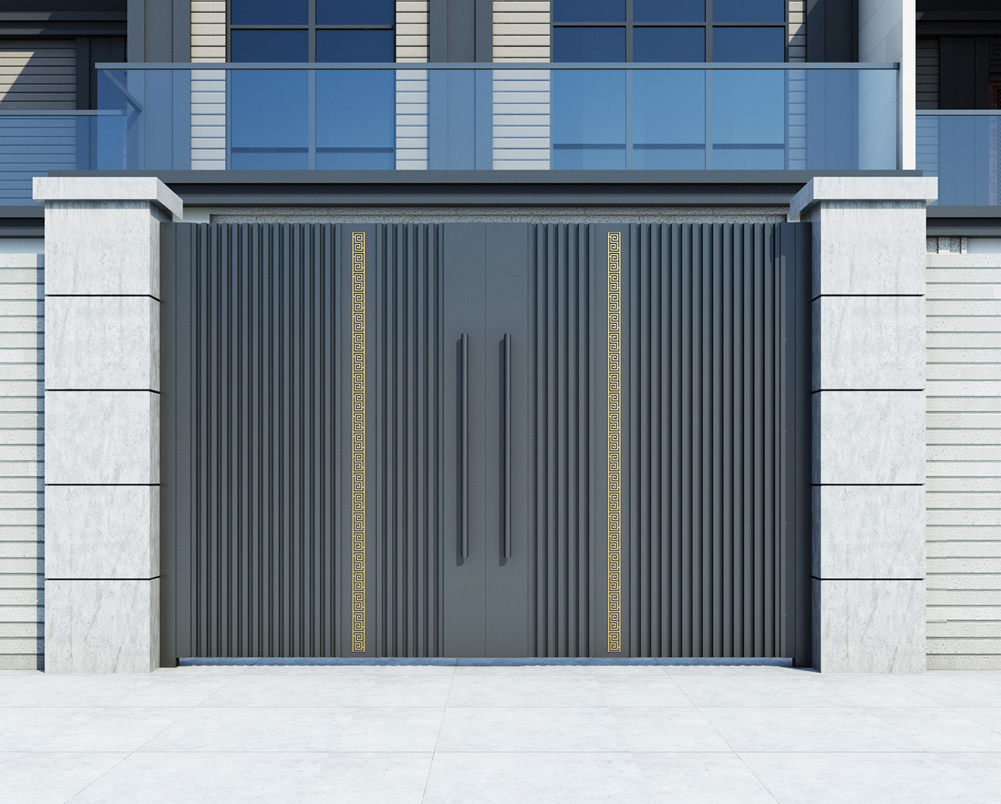 Latest Outdoor Main Gate Designs Modern Private Metal Aluminum Automatic Swing Gates For House