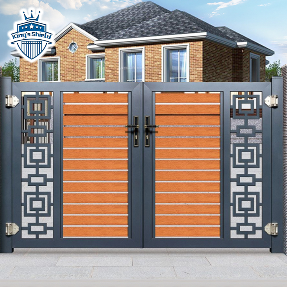 powder coated Aluminum Driveway Latest Outdoor Main Designs Modern Private Metal Automatic Swing Gate