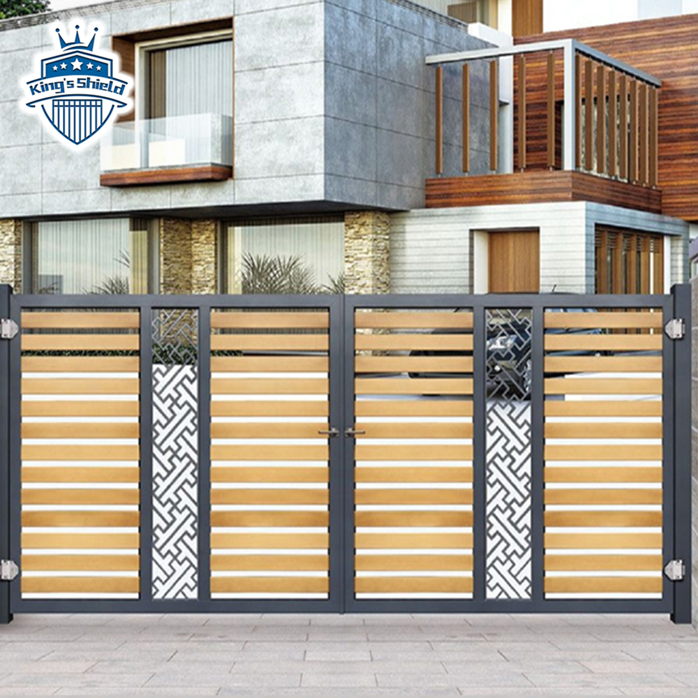 powder coated Aluminum Driveway Latest Outdoor Main Designs Modern Private Metal Automatic Swing Gate