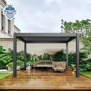 4*4 material motorised outdoor gazebo modern louvre roof bioclimatic Sunshade Movable aluminium pergola