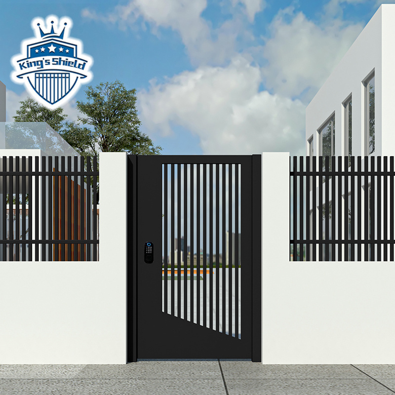 Custom Modern Walkway Gate Aluminum Single Swing Gate Electric Passageway Grille Gate for houses