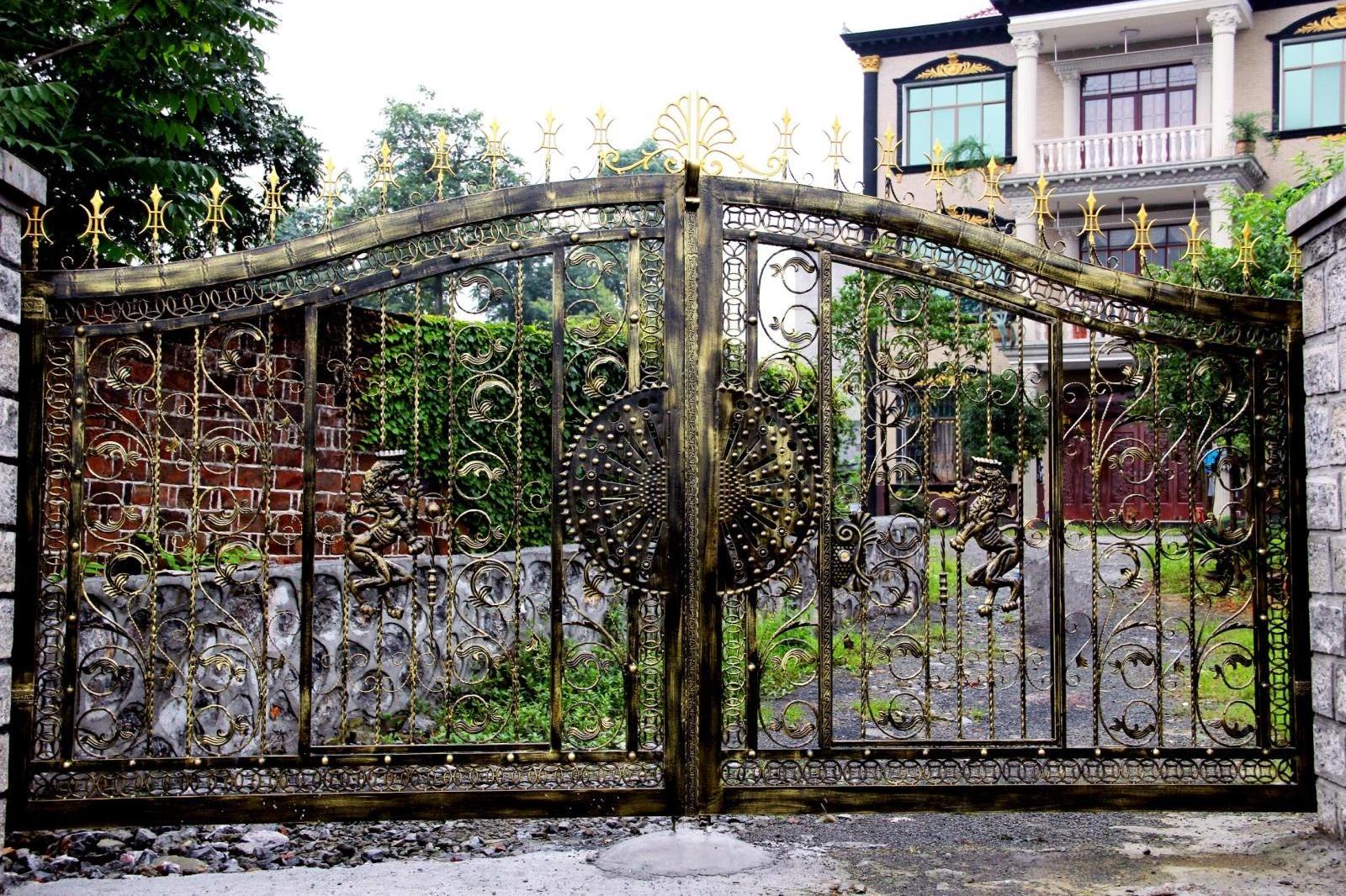 simple boundary wall high quality wrought iron gate design luxury villas electric metal driveway designs simple iron gate